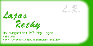 lajos rethy business card